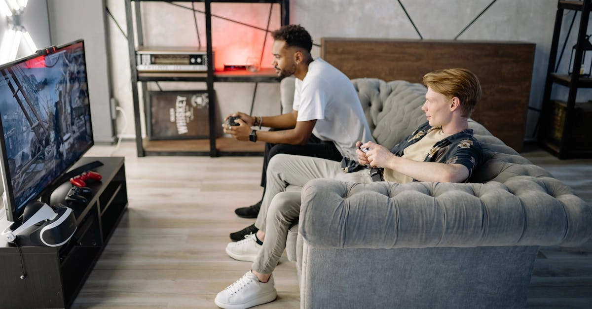 Стильная игровая зона в домашнем интерьере с современной мебелью